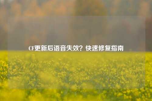 CF更新后语音失效？快速修复指南