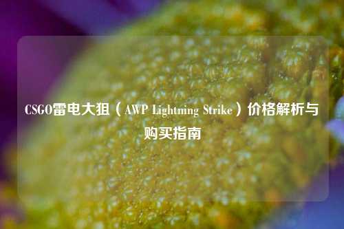 CSGO雷电大狙（AWP Lightning Strike）价格解析与购买指南