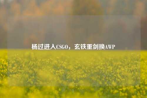 杨过进入CSGO，玄铁重剑换AWP