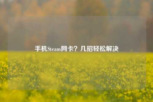 手机Steam网卡？几招轻松解决