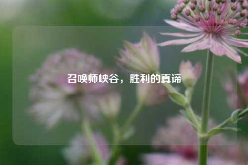 召唤师峡谷，胜利的真谛