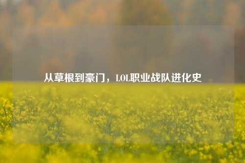 从草根到豪门，LOL职业战队进化史