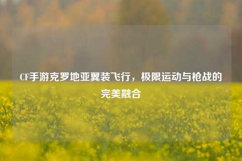 CF手游克罗地亚翼装飞行，极限运动与枪战的完美融合