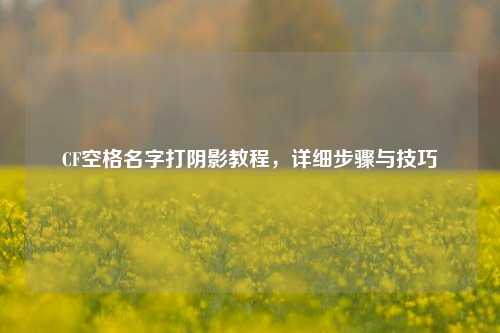 CF空格名字打阴影教程，详细步骤与技巧