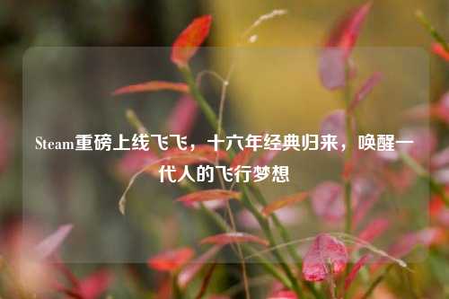 Steam重磅上线飞飞，十六年经典归来，唤醒一代人的飞行梦想