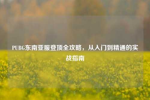PUBG东南亚服登顶全攻略，从入门到精通的实战指南