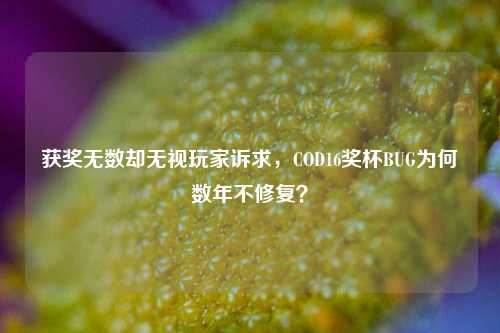 获奖无数却无视玩家诉求，COD16奖杯BUG为何数年不修复？