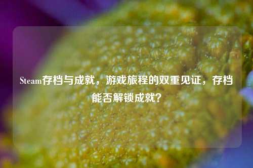 Steam存档与成就，游戏旅程的双重见证，存档能否解锁成就？