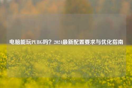 电脑能玩PUBG吗？2024最新配置要求与优化指南