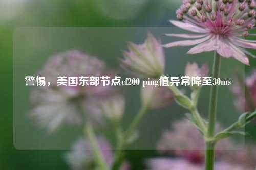 警惕，美国东部节点cf200 ping值异常降至30ms