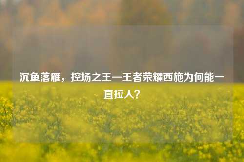 沉鱼落雁，控场之王—王者荣耀西施为何能一直拉人？