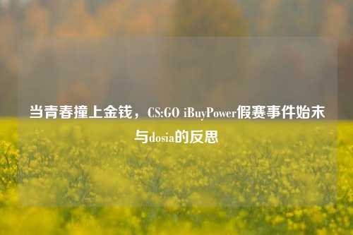 当青春撞上金钱，CS:GO iBuyPower假赛事件始末与dosia的反思