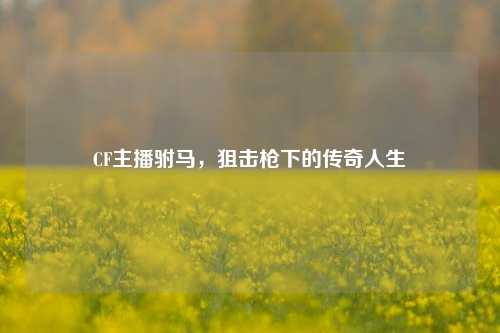CF主播驸马，狙击枪下的传奇人生