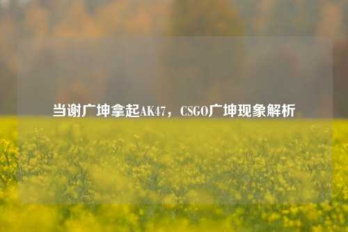 当谢广坤拿起AK47，CSGO广坤现象解析