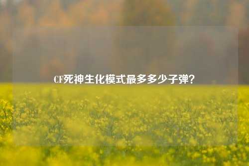 CF死神生化模式最多多少子弹？