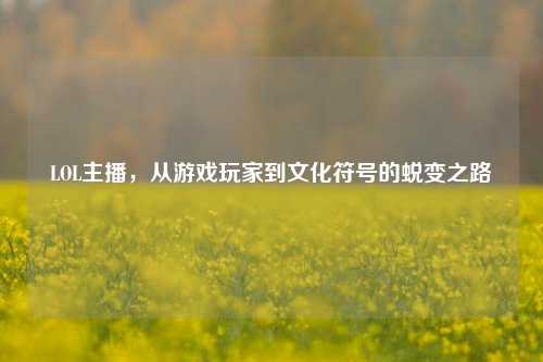 LOL主播，从游戏玩家到文化符号的蜕变之路
