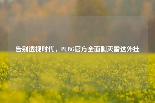 告别透视时代，PUBG官方全面剿灭雷达外挂