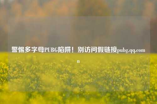 警惕多字母PUBG陷阱！别访问假链接pubg.qq.comn
