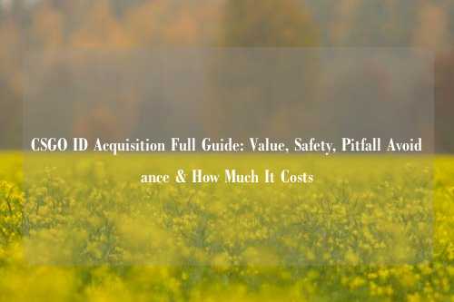 CSGO ID Acquisition Full Guide: Value, Safety, Pitfall Avoidance & How Much It Costs