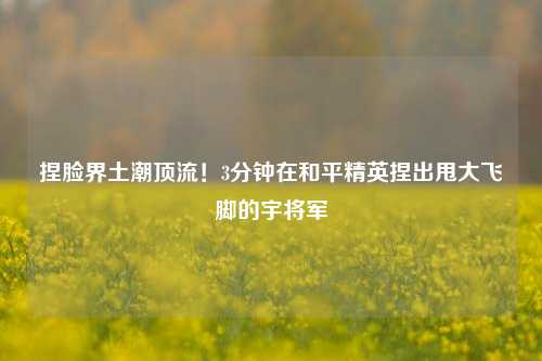 捏脸界土潮顶流！3分钟在和平精英捏出甩大飞脚的宇将军