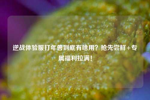 逆战体验服打年兽到底有啥用？抢先尝鲜+专属福利拉满！
