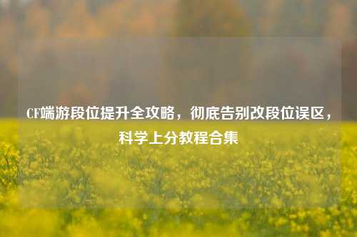 CF端游段位提升全攻略，彻底告别改段位误区，科学上分教程合集