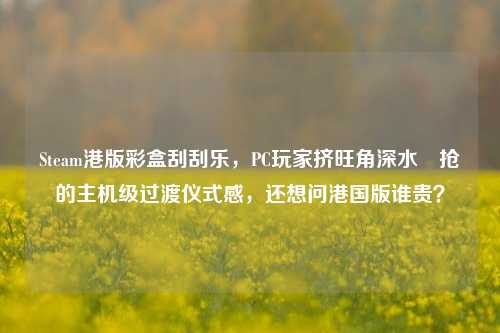 Steam港版彩盒刮刮乐，PC玩家挤旺角深水埗抢的主机级过渡仪式感，还想问港国版谁贵？