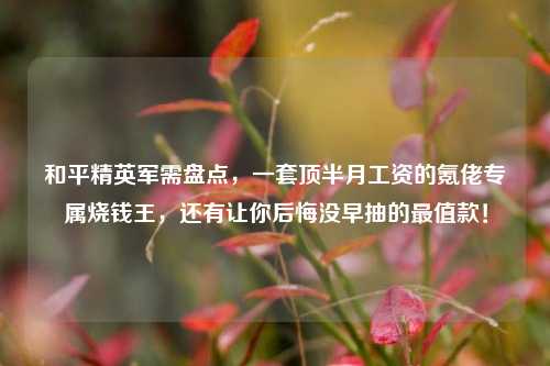 和平精英军需盘点，一套顶半月工资的氪佬专属烧钱王，还有让你后悔没早抽的最值款！
