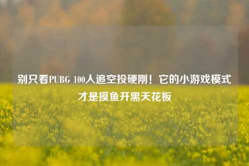 别只看PUBG 100人追空投硬刚！它的小游戏模式才是摸鱼开黑天花板