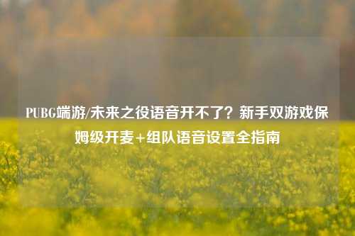 PUBG端游/未来之役语音开不了？新手双游戏保姆级开麦+组队语音设置全指南
