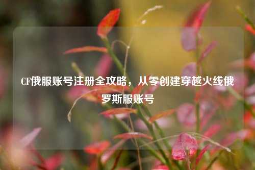 CF俄服账号注册全攻略，从零创建穿越火线俄罗斯服账号