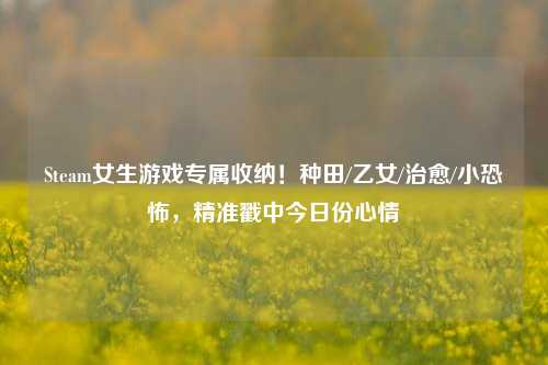 Steam女生游戏专属收纳！种田/乙女/治愈/小恐怖，精准戳中今日份心情