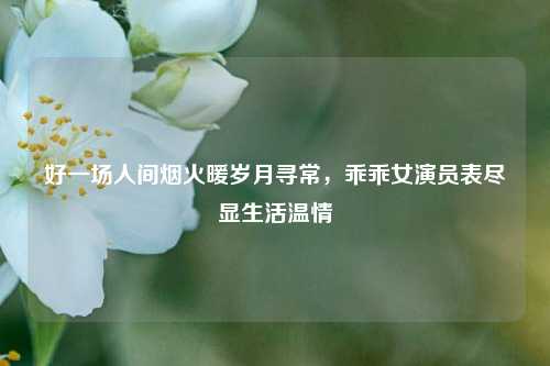 好一场人间烟火暖岁月寻常，乖乖女演员表尽显生活温情