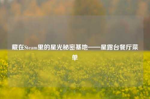 藏在Steam里的星光秘密基地——星露台餐厅菜单