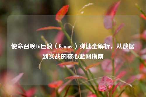 使命召唤16巨浪（Fennec）弹速全解析，从数据到实战的核心蓝图指南