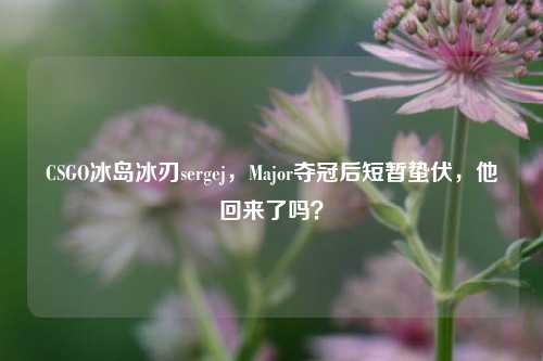 CSGO冰岛冰刃sergej，Major夺冠后短暂蛰伏，他回来了吗？