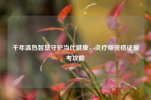 千年温热智慧守护当代健康，灸疗师资格证报考攻略