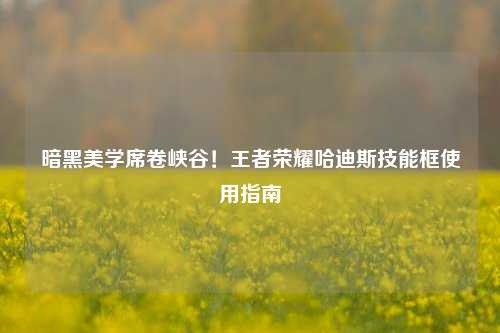 暗黑美学席卷峡谷！王者荣耀哈迪斯技能框使用指南