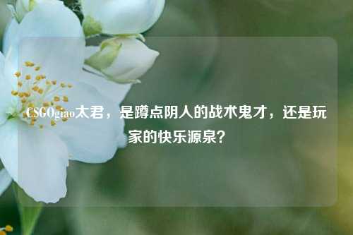 CSGOgiao太君，是蹲点阴人的战术鬼才，还是玩家的快乐源泉？