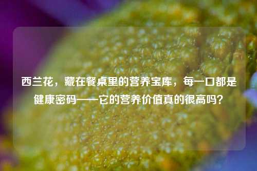 西兰花，藏在餐桌里的营养宝库，每一口都是健康密码——它的营养价值真的很高吗？