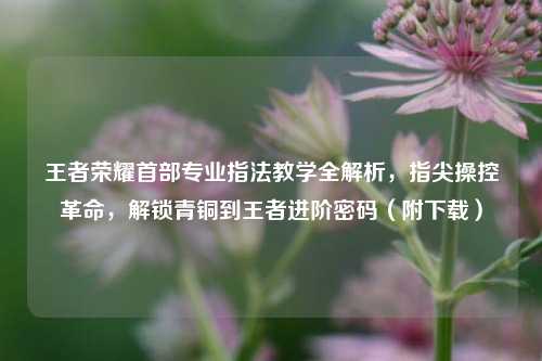 王者荣耀首部专业指法教学全解析，指尖操控革命，解锁青铜到王者进阶密码（附下载）