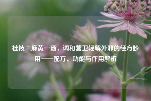桂枝二麻黄一汤，调和营卫轻解外邪的经方妙用——配方、功能与作用解析