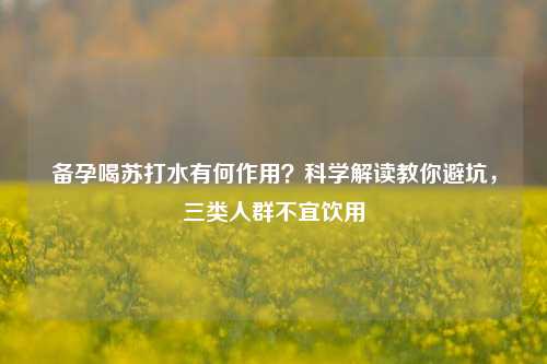 备孕喝苏打水有何作用？科学解读教你避坑，三类人群不宜饮用