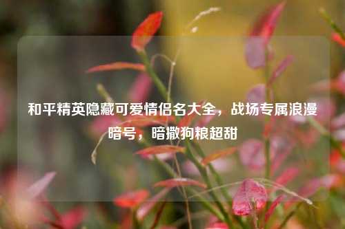 和平精英隐藏可爱情侣名大全，战场专属浪漫暗号，暗撒狗粮超甜