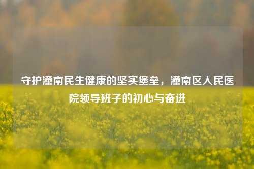 守护潼南民生健康的坚实堡垒，潼南区人民医院领导班子的初心与奋进