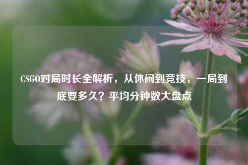 CSGO对局时长全解析，从休闲到竞技，一局到底要多久？平均分钟数大盘点
