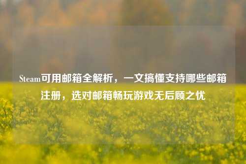 Steam可用邮箱全解析，一文搞懂支持哪些邮箱注册，选对邮箱畅玩游戏无后顾之忧