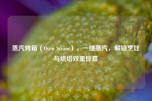 蒸汽烤箱（Oven Steam），一缕蒸汽，解锁烹饪与烘焙双重惊喜