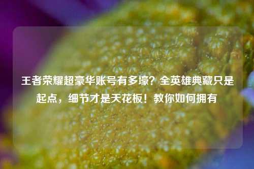 王者荣耀超豪华账号有多壕？全英雄典藏只是起点，细节才是天花板！教你如何拥有